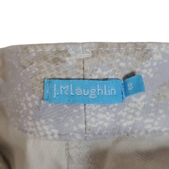 J. McLaughlin Snakeskin Print Mid-rise Lexi Slim Jeans Periwinkle Tan Size 8 - Picture 7 of 12
